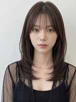 オリンテ バイ レシッド 表参道(orente by rcid)&nbsp;髪質改善顔周りミディアムレイヤーカットハッシュカットベージュ