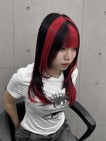 エル オオサカ 心斎橋店(L. OSAKA) 赤×黒/セクションカラー/デザインカラー/レイヤーカット