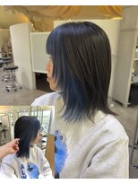 デュールイースト(Duul East)&nbsp;顔周りレイヤー×インナーカラーブルー