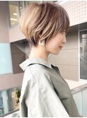 可愛い小顔ハイライト×オリーブカラー/20代/30代/40代/ショート