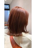 crenierで作るコーラルオレンジの重めボブ●