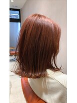 クルニエ(crenier)&nbsp;crenierで作るコーラルオレンジの重めボブ●