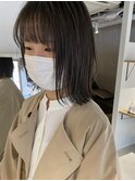 【三ツ井純】20代 大人可愛い 切りっぱなしボブ 外ハネ 透明感