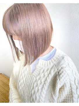 サロンド ハル 国分寺店(salon de HALU) 小顔切りっぱなしマッシュショートピンクベージュ[国分寺]