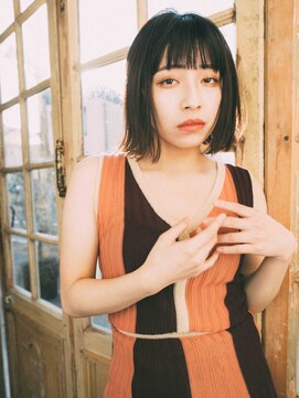 アミ 札幌(amie) インナーカラーのパッツンボブ[札幌,札幌駅,札幌駅前,札幌,札幌