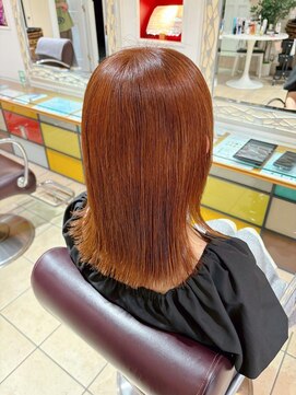 ネオリーブ チッタ 阿佐ヶ谷店(Neolive citta) 秋にオススメブリーチなしアプリコットカラー