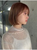 タッセルボブ　美髪　イメチェン　ワイドバング　くすみベージュ