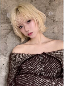 サイン 渋谷(SIGN) くびれボブレイヤーカットグレージュブリーチ無し