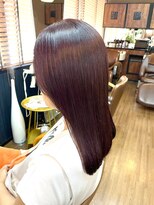 ラル ヘアデザイン(ral hair design)&nbsp;deep red/レッド/ミディアム/セミロング/ワンレン