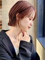 トルネード(TORNADO) 切りっぱなしボブ ピンクアッシュ カーテンバングA0122