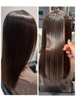 アース 南福島店(HAIR&MAKE EARTH) コスメ縮毛矯正 ハンドブローのみの仕上がり