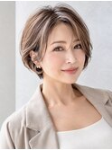 白髪ぼかし脱白髪染め大人ショート40代50代60代