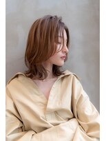 ケアリー 武蔵小杉(Carelly)&nbsp;大人かわいい前髪セシルカットココアブラウンフリンジウェーブ