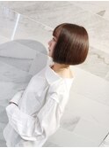 大人可愛い20代30代40代前下がりミニボブ丸みショート◎