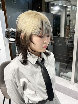 ファイブバイジエクト 堀江(FIVE by The Ect) ルーツカラー　ブロンド×ブラック