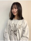 ブリーチなしグレージュ顔まわりレイヤー