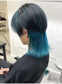 【クラゲウルフ×ターコイズ】ロングウルフレイヤー中性ウルフ