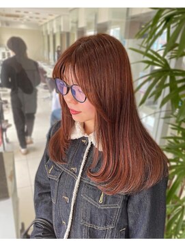 ハピネス 西大寺店(Happiness) レイヤーカット 小顔カット 暖色カラー