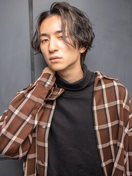 メンズ/センターパート/スパイラルパーマ