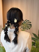 オン キャナルシティ博多前店(on)&nbsp;【中里恵梨】ツインヘア/編み下ろし/ヘアセット/お呼ばれヘア