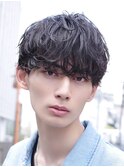 渋谷シャドウパーマメンズカットルーズパーマラウンドマッシュ