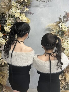 振袖グラム 名古屋 名駅(振袖gram) 編み込みカチューシャ巻きおろし