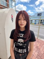 アローナ(ARONA) 20代30代透明感UPブリーチなしレッドブラウン×レイヤーカット