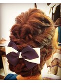 編みこみヘアーセット