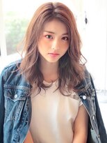 アグ ヘアー ピース 浜松高丘店(Agu hair peace) 《Agu hair》柔らかカラー×崩しゆるカールセミ