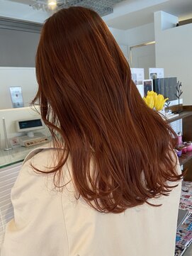 アクアオモテサンドウ(ACQUA omotesando) △韓国風オレンジブラウン暖色系カラーロングヘア髪質改善