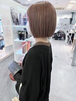 ガーデン ヘアークリエイトスペース(garden hair create space) ミニボブ×ピンクベージュカラー【30代/40代/50代】