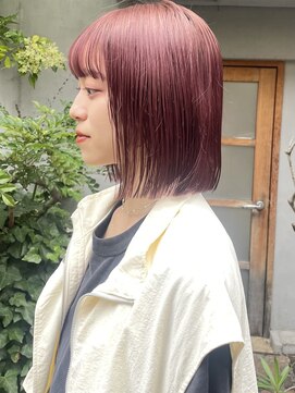 ラミエバイメルト 下北沢(lamie by melt) 毛利/ボブこっくりカシスピンク ラベンダーくすみ暖色カラー艶感