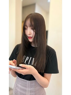 ノク 渋谷(nok) 顔周りレイヤー1_前髪マチルダボブピンクベージュ