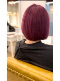 ピンクレッド【山口市美容室】【山口市ハイトーンカラー】