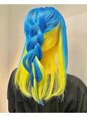 オーシャンブルー×ネオンイエロー
