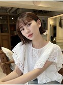 切りっぱなしボブエアリーロング美髪ピンクブラウン