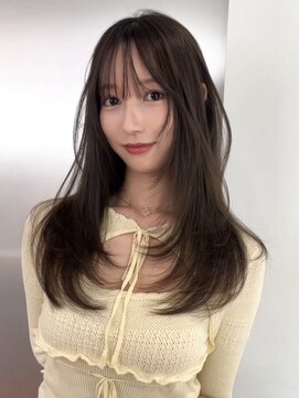 サイン 表参道(SIGN) 韓国ヘアーハッシュカットレイヤーカットグレージュブリーチ無し