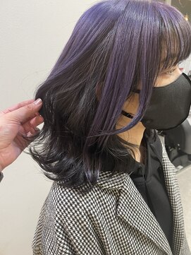 Goofy銀座/冬の逆インナーカラー/ブルーバイオレット