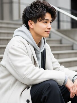 コトナ 越谷店 メンズカット/爽やかに動くツイストパーマ/センターパート/越谷