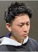 清潔感抜群のアップバングショート