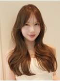 韓国ヘア 顔まわり ミディアム 韓国レイヤー