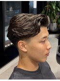 ラフカール　ニュアンスパーマ　リバースセンターパート　メンズ