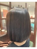 毛先の柔らかい縮毛矯正クセストパー #丸みボブ#ミディ#暗色