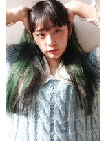 アンドスタイル(&style)&nbsp;【大名店　江藤】インナーカラー　グリーン