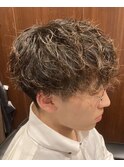 無造作波巻きパーマ