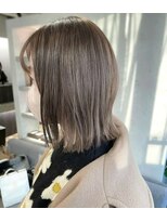 アン たまプラーザ(un) 外ハネボブ+立体グレージュカラー【髪質改善オージュアサロン】