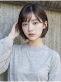 30代40代ショート白髪染めグレイカラーボブ艶栄名駅伏見丸の内