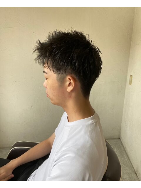 MEN'S HAIRアッシュブラックベリーショート