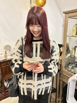 エヌイー(ne' by MAULOA) "こっくりチェリーピンク×ロングレイヤー"   堀川葵衣