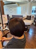 ヘアカラーグレージュアンブレラカラーショートボブ30代40代